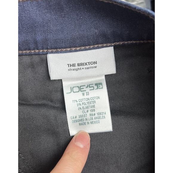 Joe's Jeans The Brixton Jeans Size 33W Blue Dark Wash Straight Narrow Men's - Picture 4 of 6